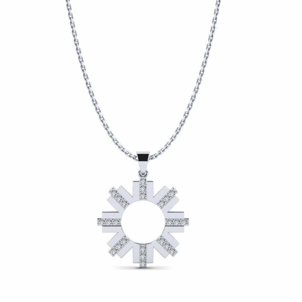 14k Oro Blanco Colgante de Mujer Safein
