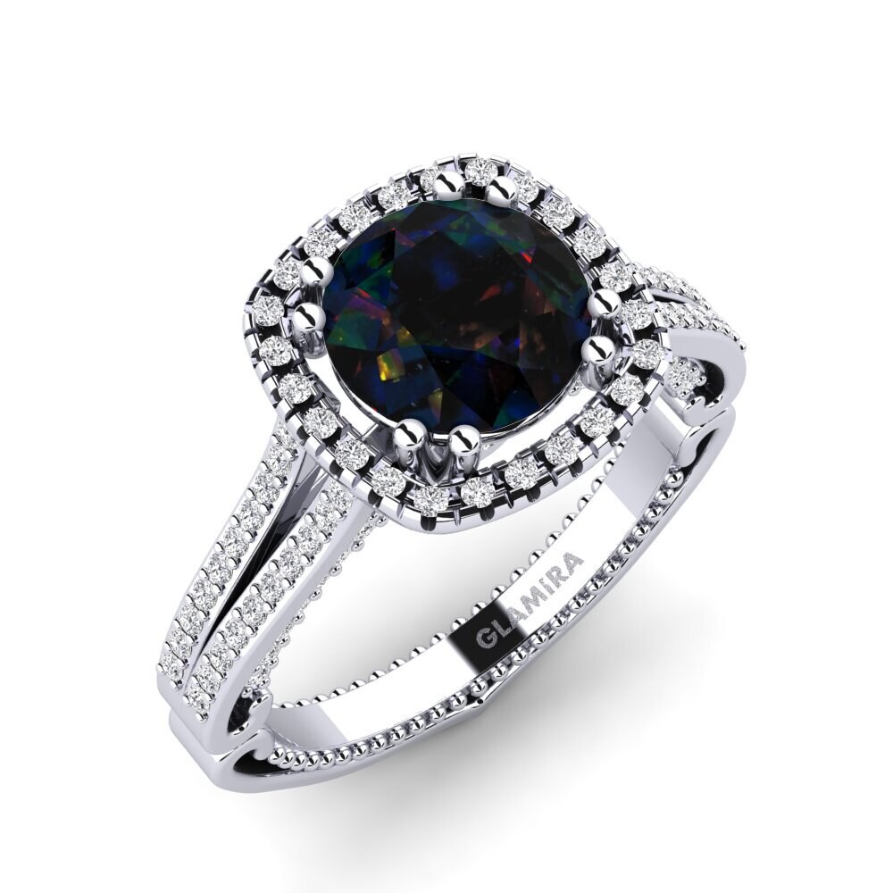 Black Opal Engagement Ring Saffronia
