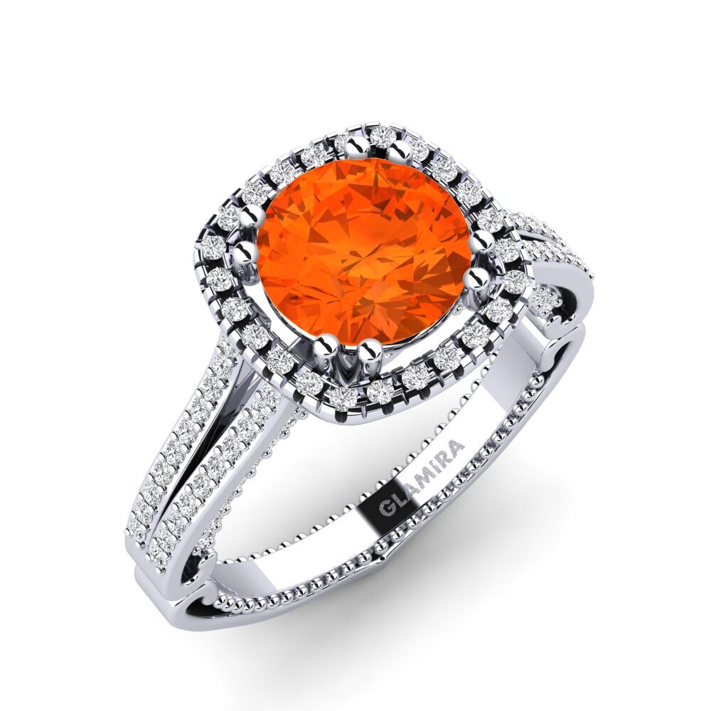 Fire Opal Engagement Ring Saffronia