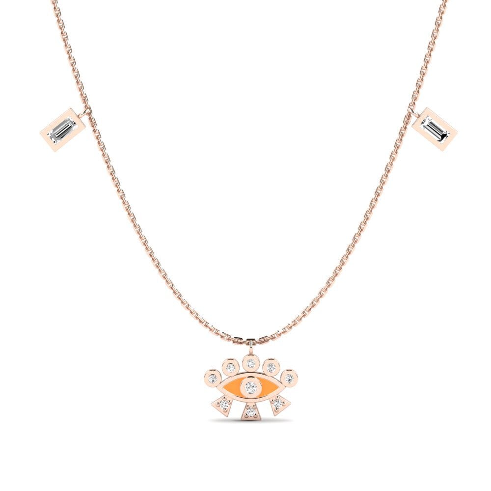 14k Oro Rosa Moissanita Collar de Mujer Sagalas