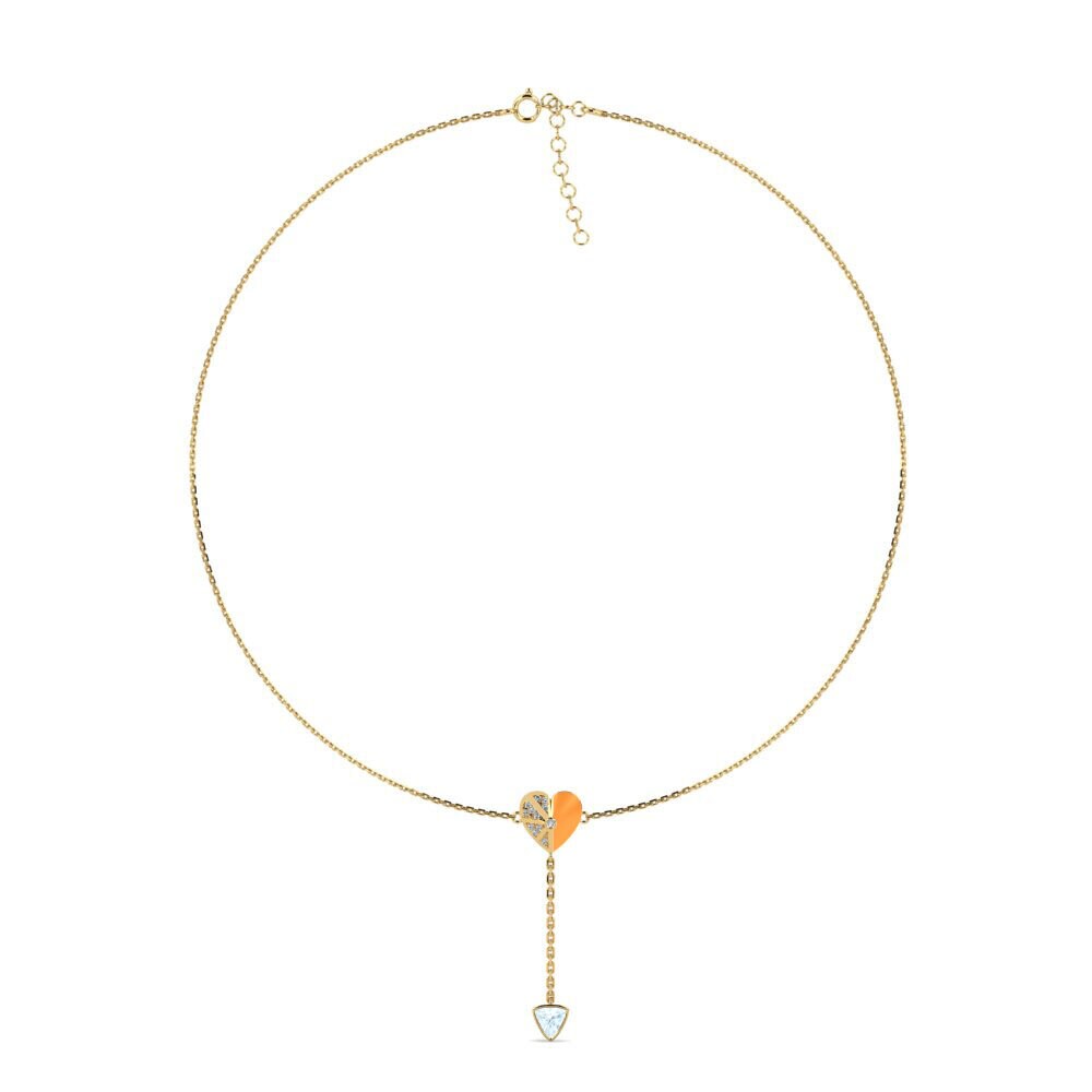 Dây chuyền Vàng 9K Đá Aquamarine Choker