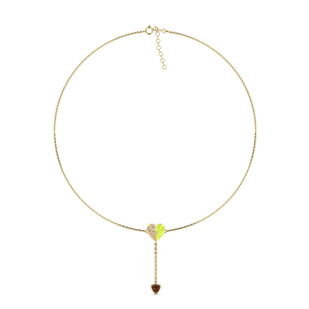 Vàng 9K Kim Cương Nâu Dây chuyền choker nữ Sagessa