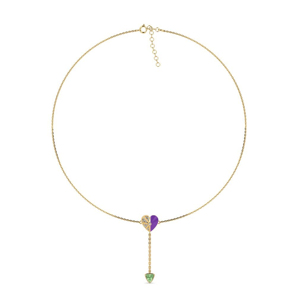 Dây chuyền Vàng 18K Kim Cương Xanh Lá Cây Choker