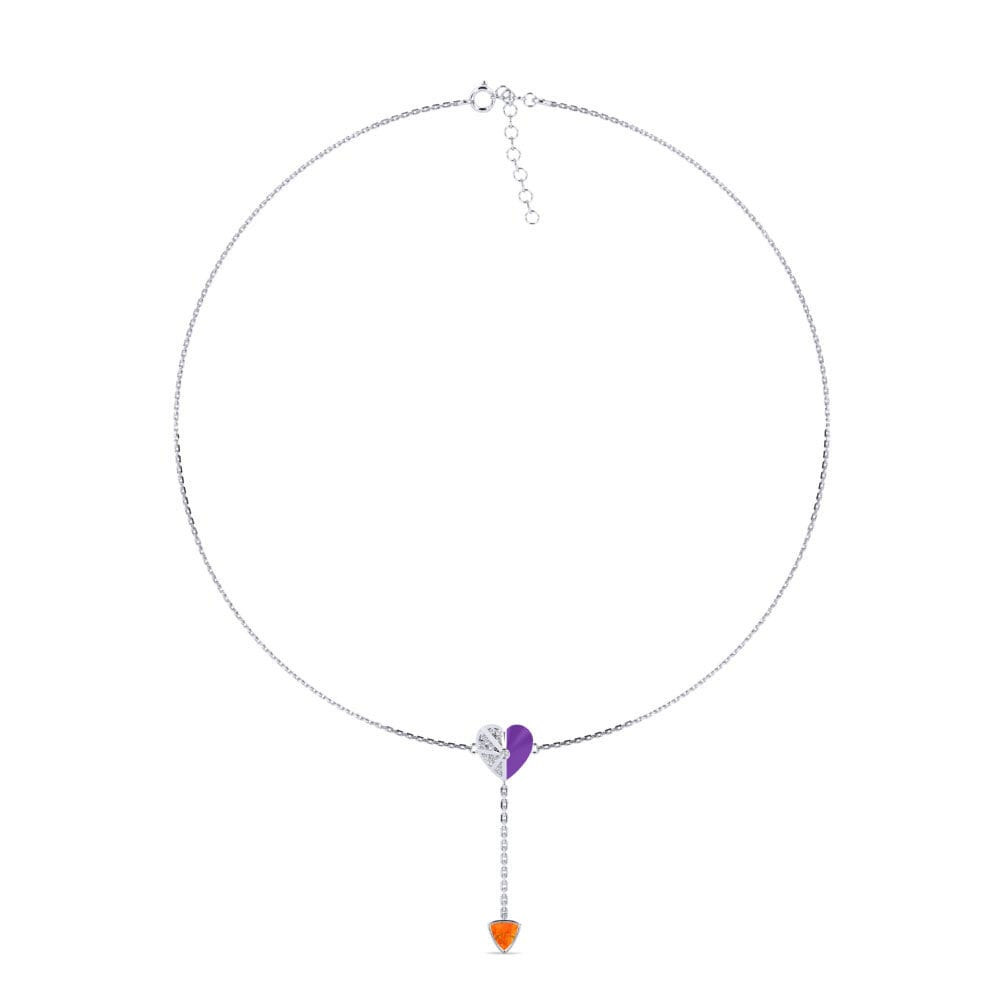 Orange Sapphire Women's Choker Necklace Sagessa