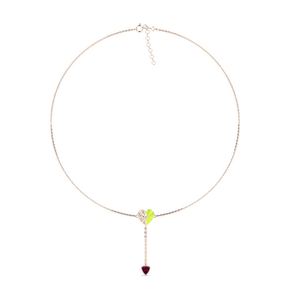 Vàng Hồng 9K Đá Rhodolite Dây chuyền choker nữ Sagessa