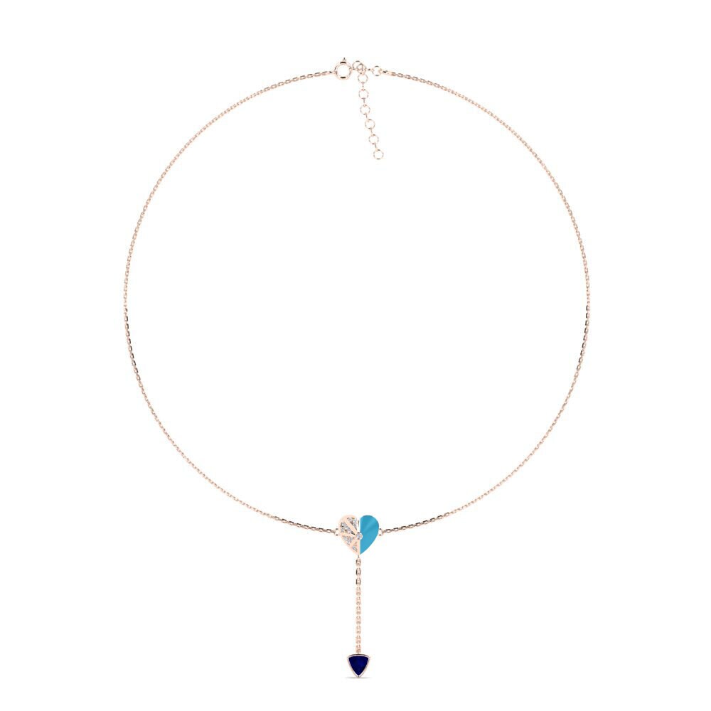 Vàng Hồng 9K Đá Sapphire Dây chuyền choker nữ Sagessa