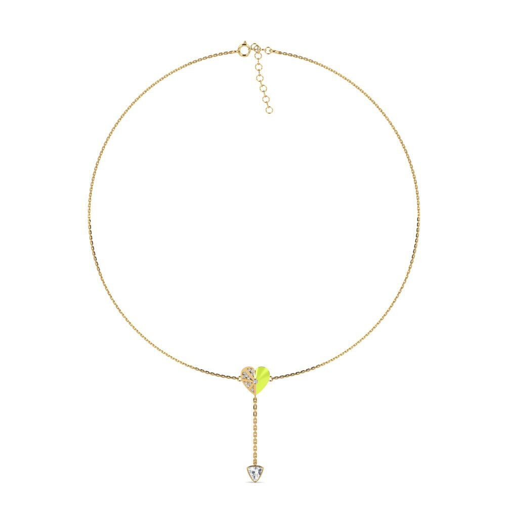 Vàng 9K Đá Zircon Trắng Dây chuyền choker nữ Sagessa