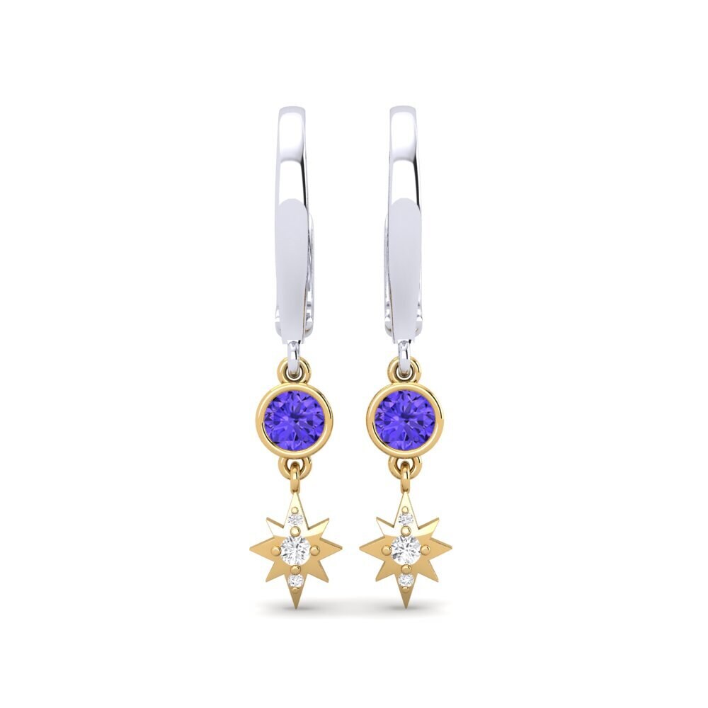 14ct Yellow & White Gold Tanzanite Women's Earring Saiph