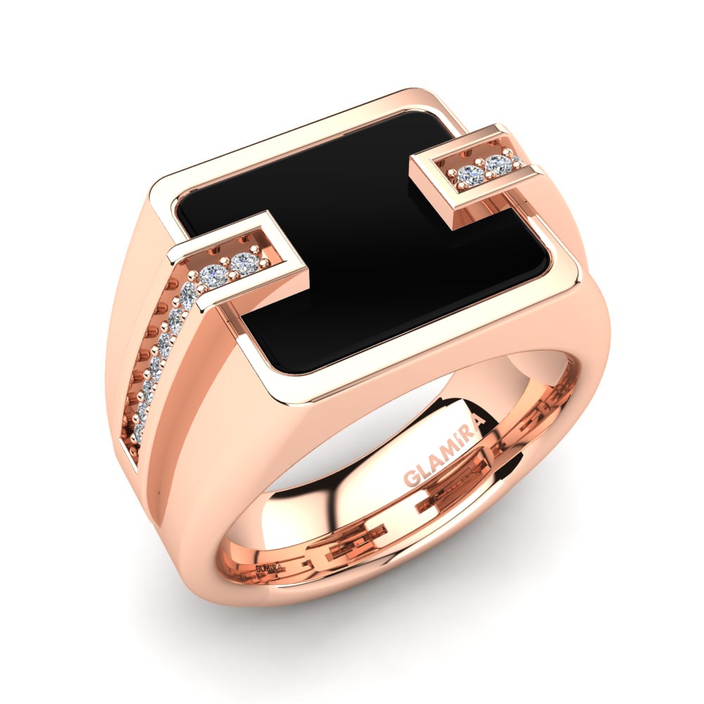 Rotgold 375 Diamant Herrenring Salamon