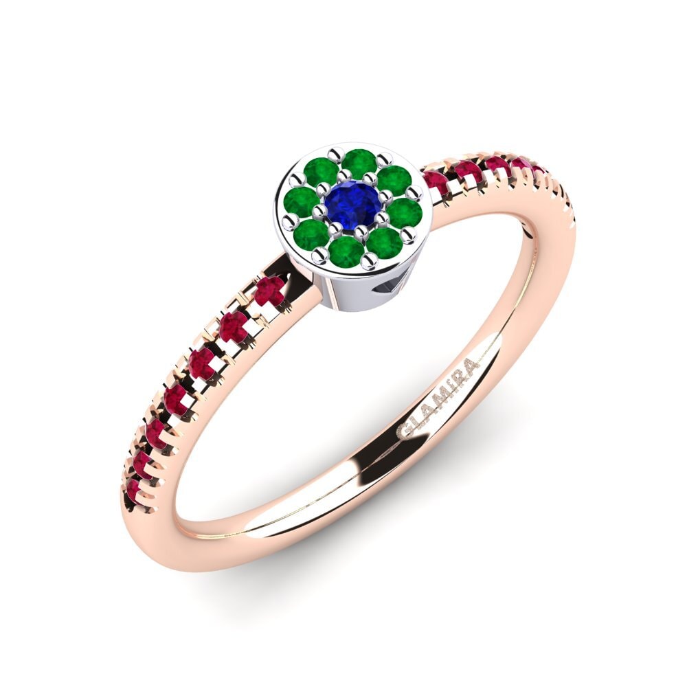 14k Oro Rosa & Blanco Anillo de compromiso Salbatora