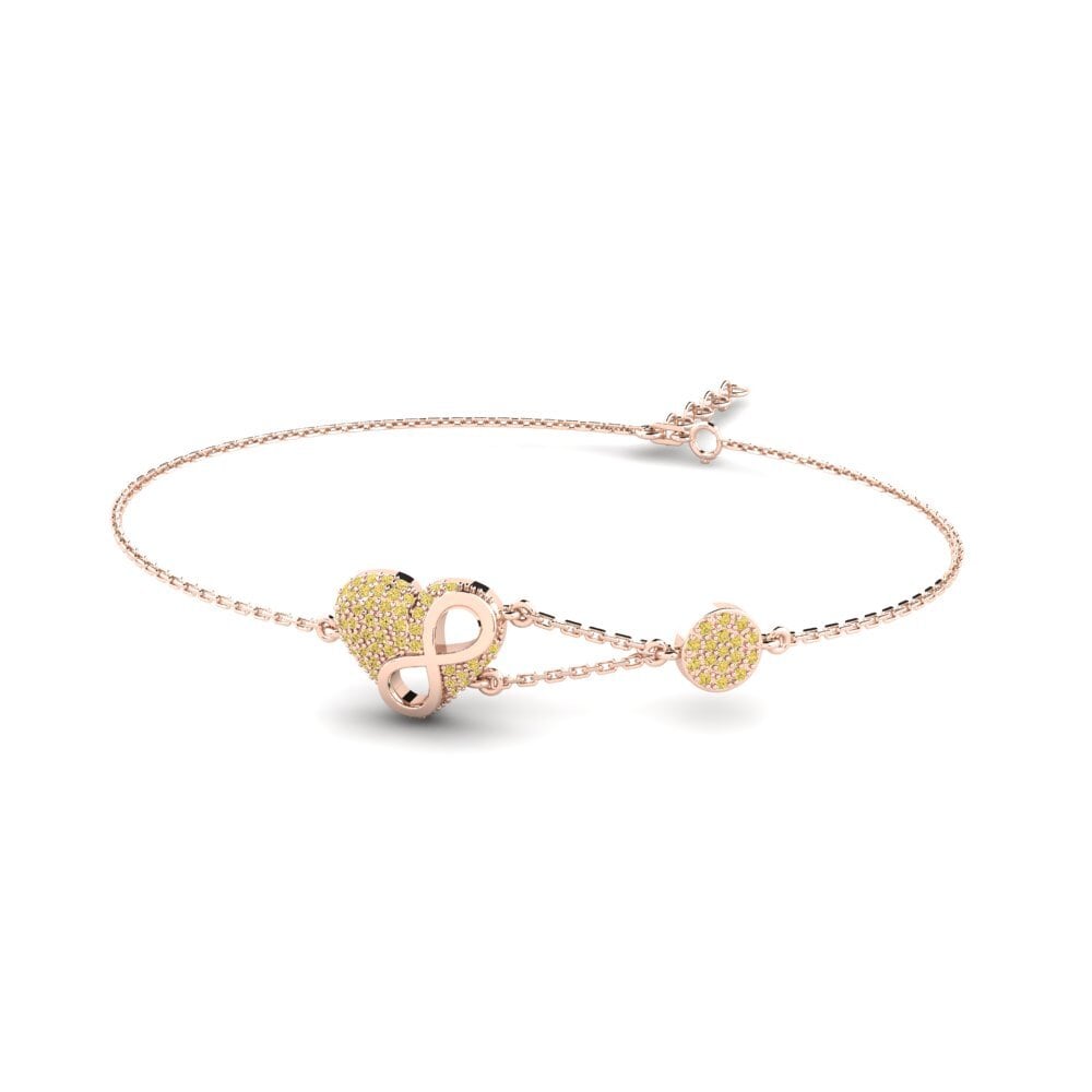 14ct Rose Gold Yellow Diamond Women's Bracelet Saldo