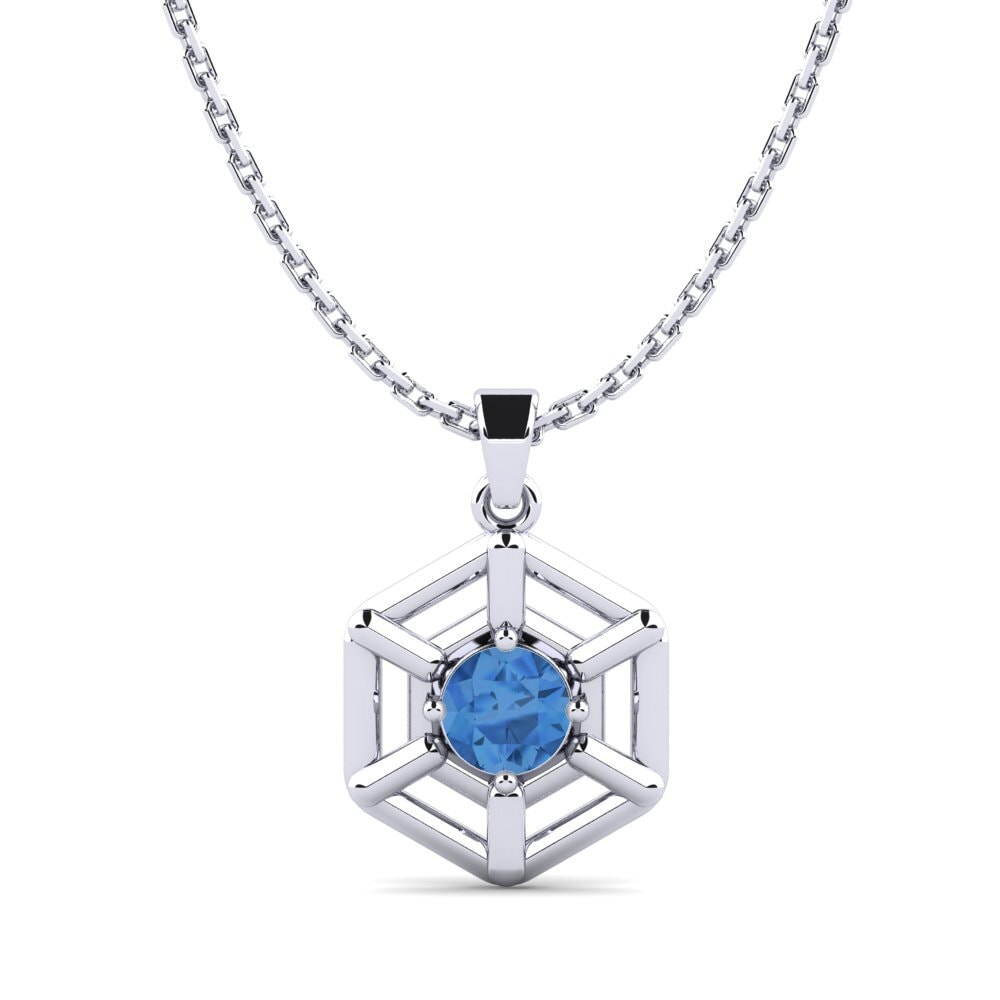 Zircônia azul escuro Pingente Feminino Salem