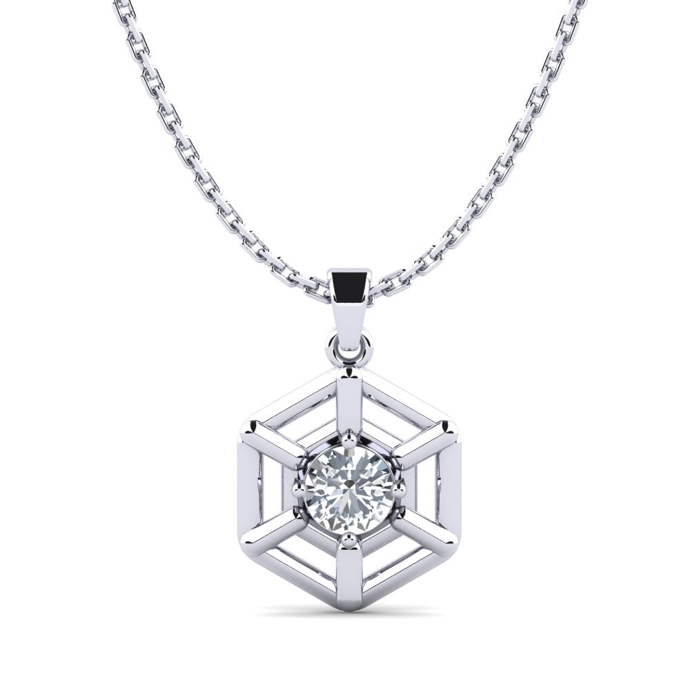 Circón Blanco Colgante de Mujer Salem