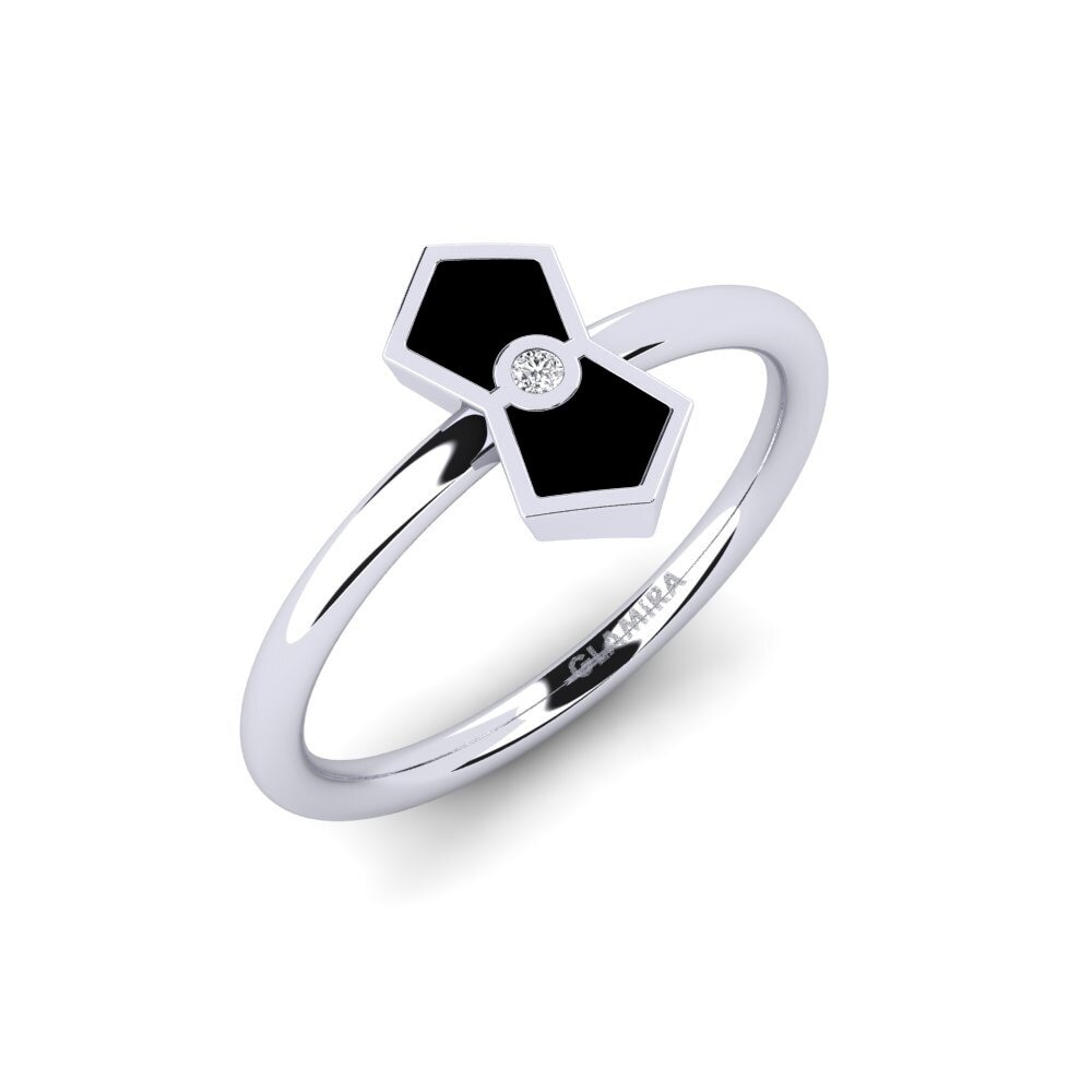 585 Bílé zlato Diamant Brilliant Prsten Saltanob