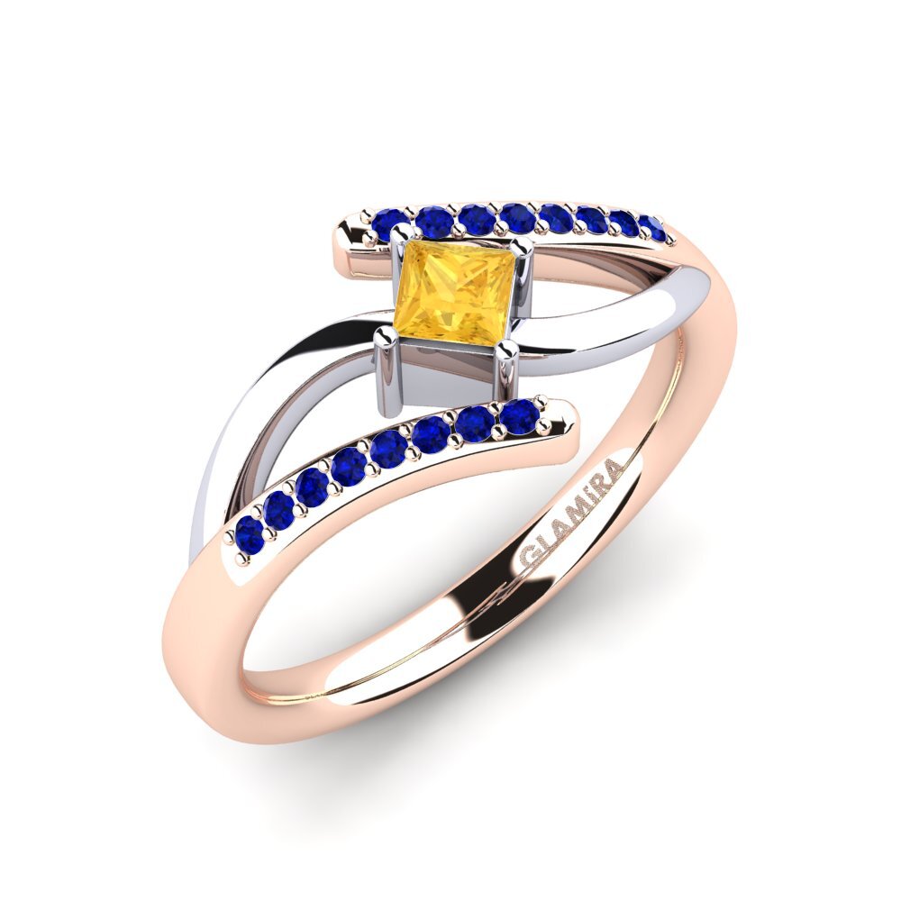14K Rood & Wit Goud Citrien Verlovingsring Samar