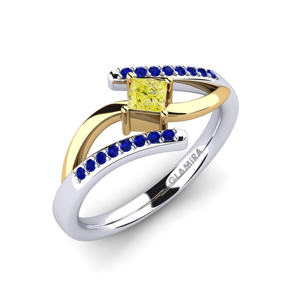 14K White & Yellow Gold Engagement Ring Samar