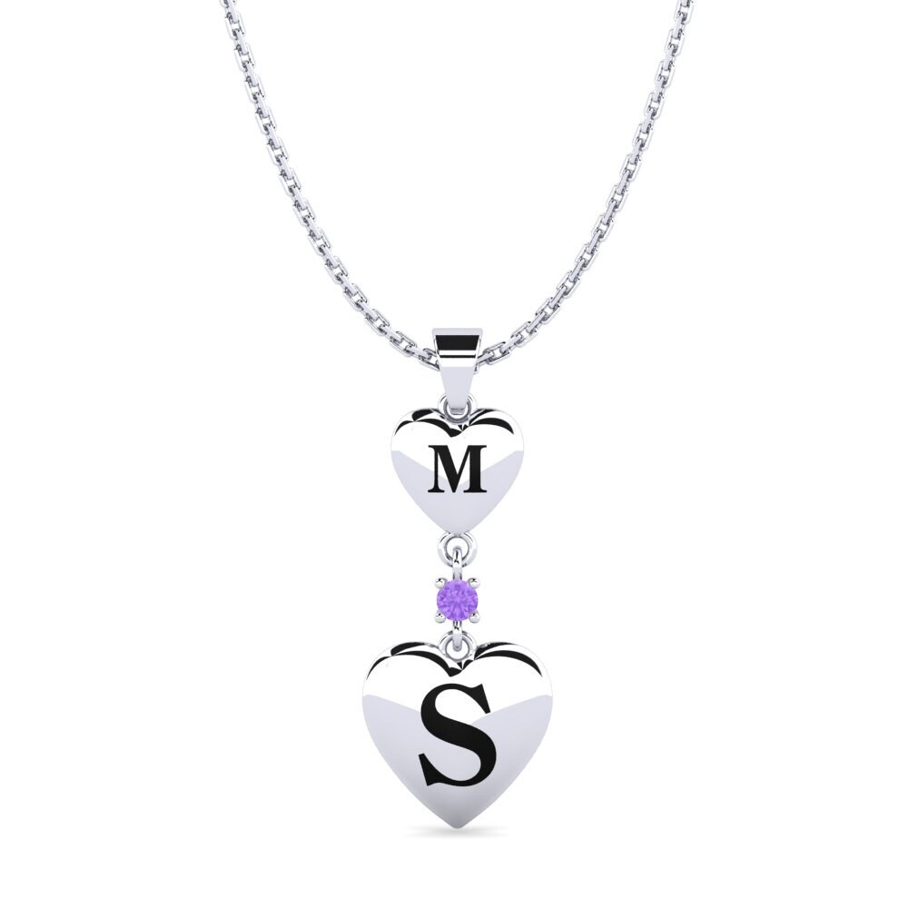 Weiß-Silber Amethyst Damen anhänger Samara