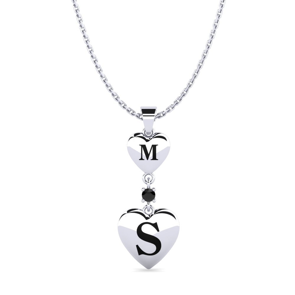 Weiß-Silber Schwarzer Onyx Damen anhänger Samara