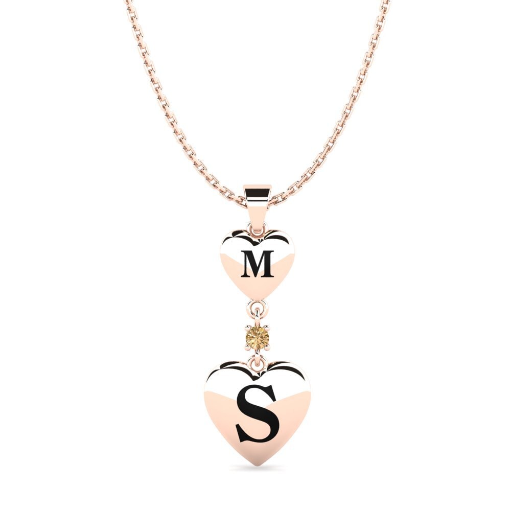 Rotgold 585 Brauner Diamant Damen anhänger Samara