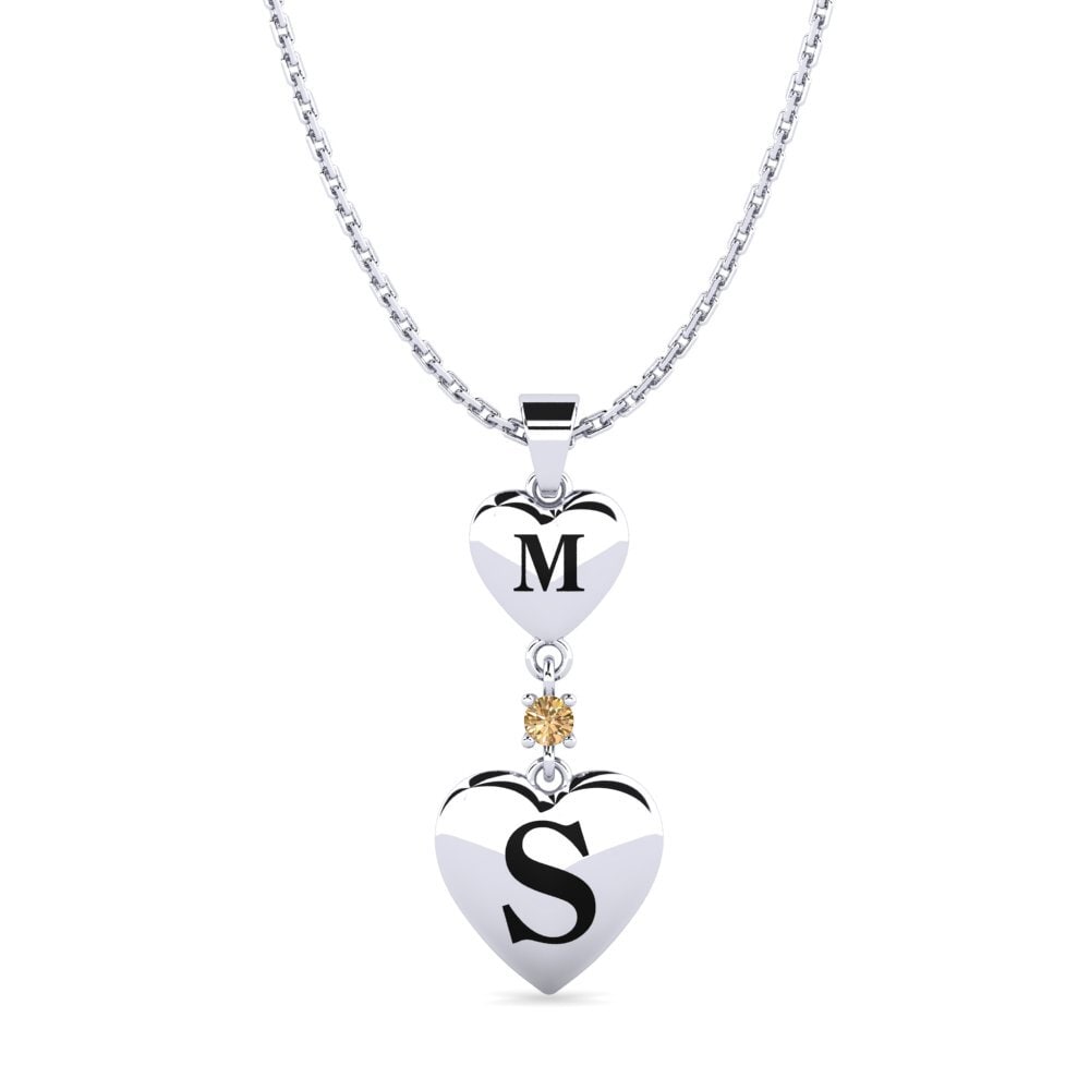Plata 925 Diamante Marrón Colgante de Mujer Samara