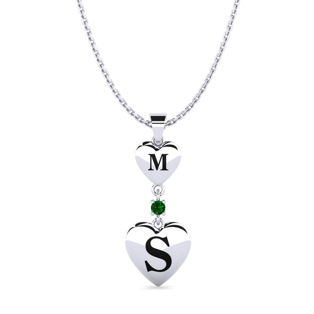 Plata 925 Circonita Verde Colgante de Mujer Samara