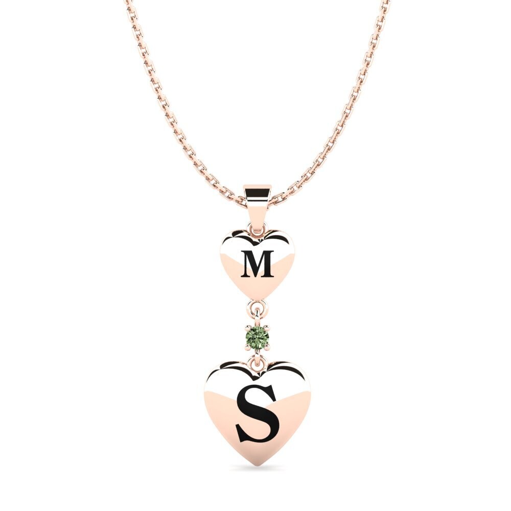 Rotgold 585 Grüner Diamant Damen anhänger Samara