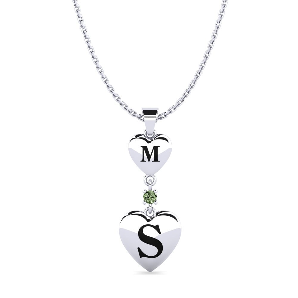 Weiß-Silber Grüner Diamant Damen anhänger Samara