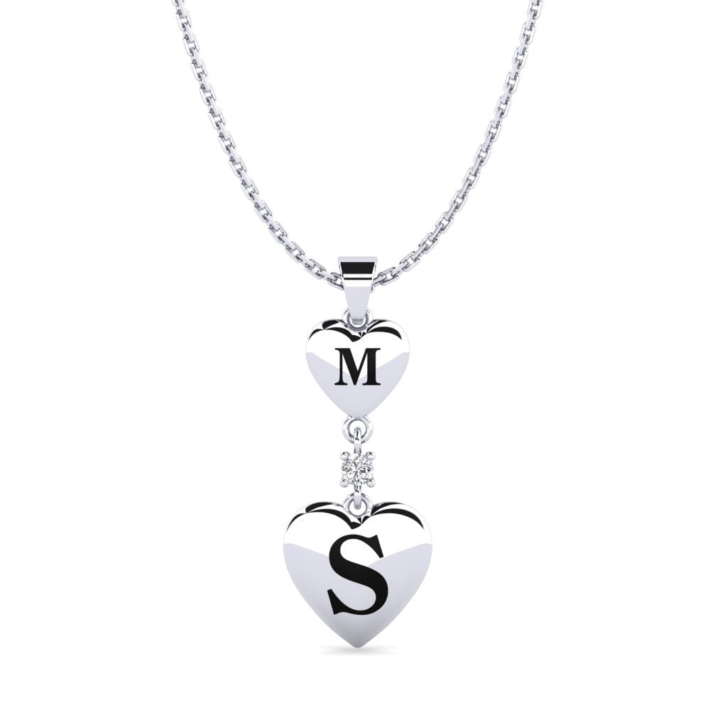 Weiß-Silber Labor-gezüchteter Diamant Damen anhänger Samara