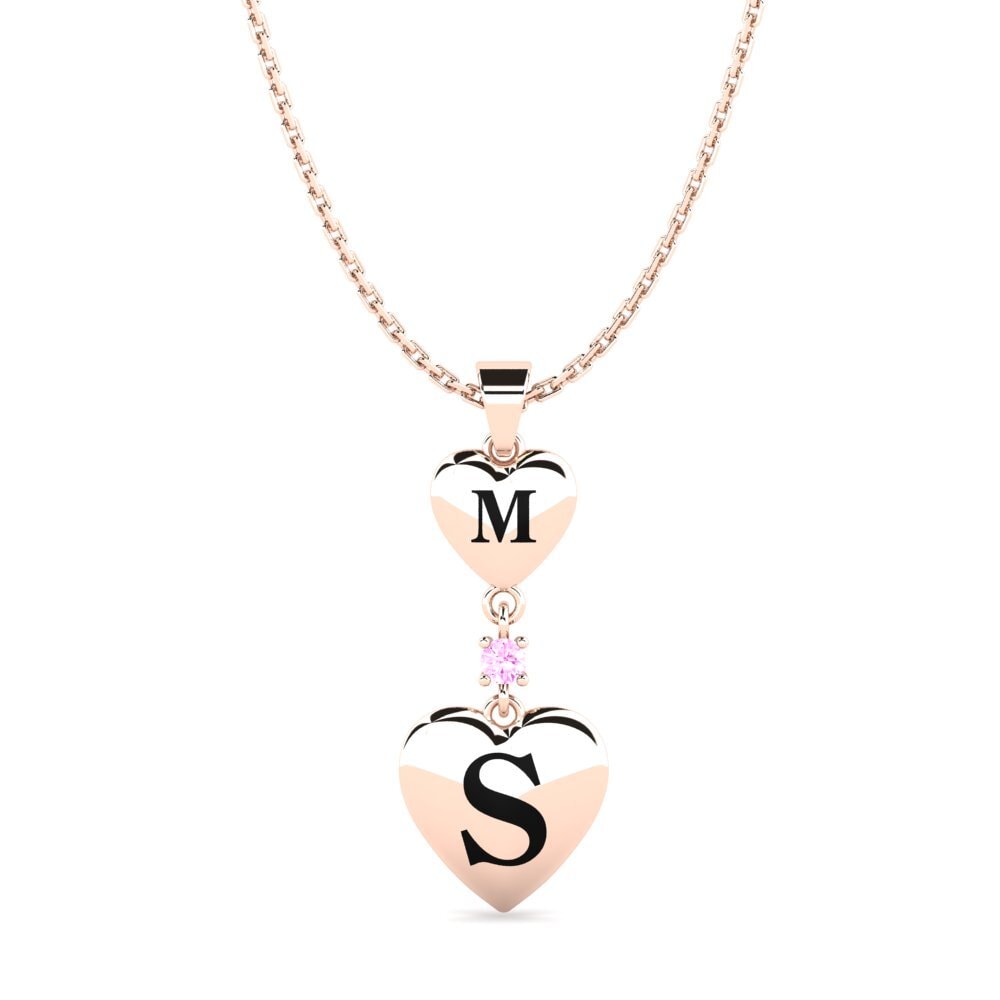 Rotgold 585 Rosa Saphir Damen anhänger Samara