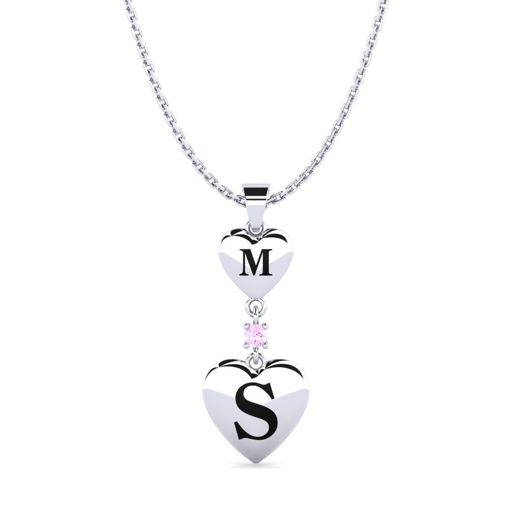 Weiß-Silber Rosa Saphir Damen anhänger Samara