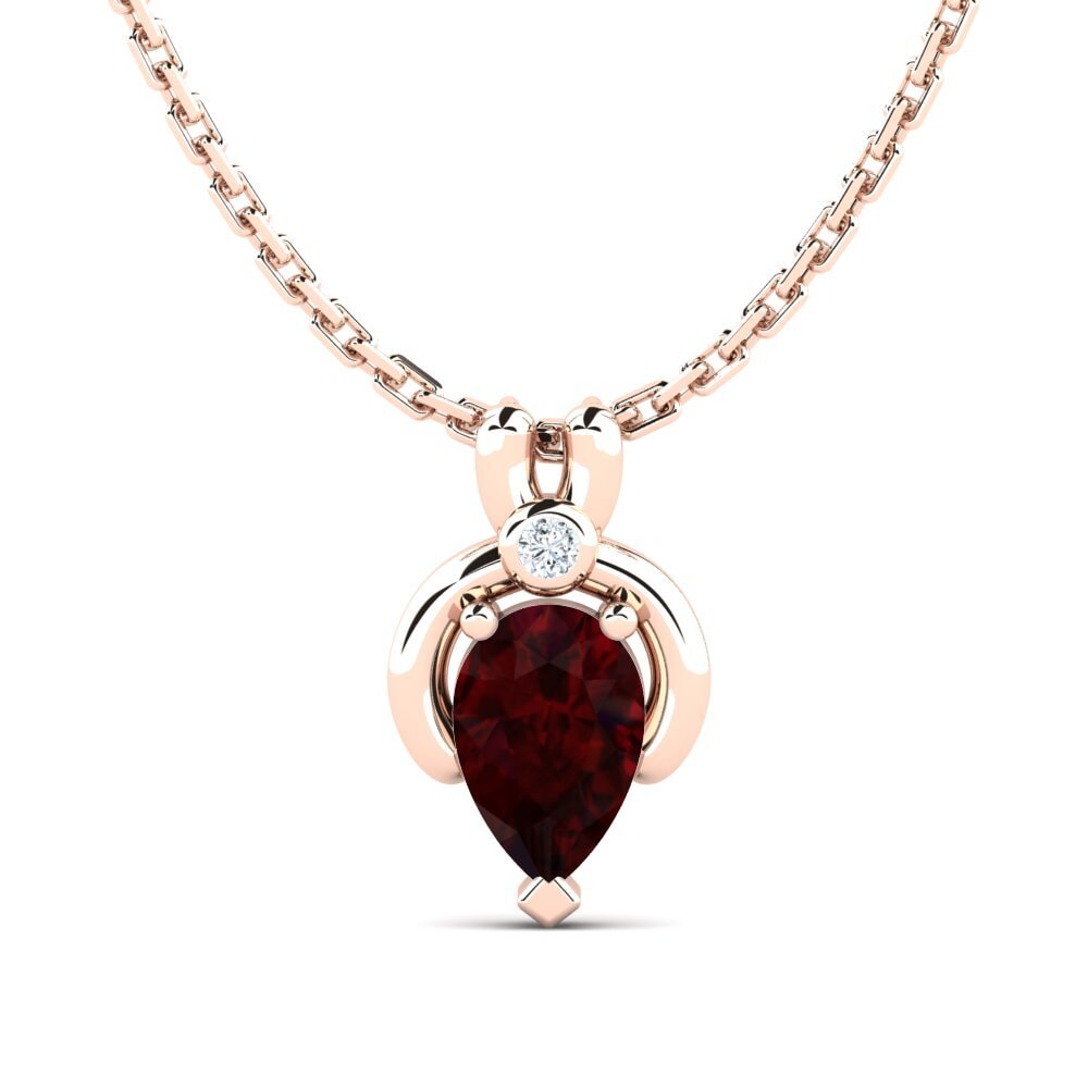 Or rose 14k Grenat Pendentif pour femme Samariel