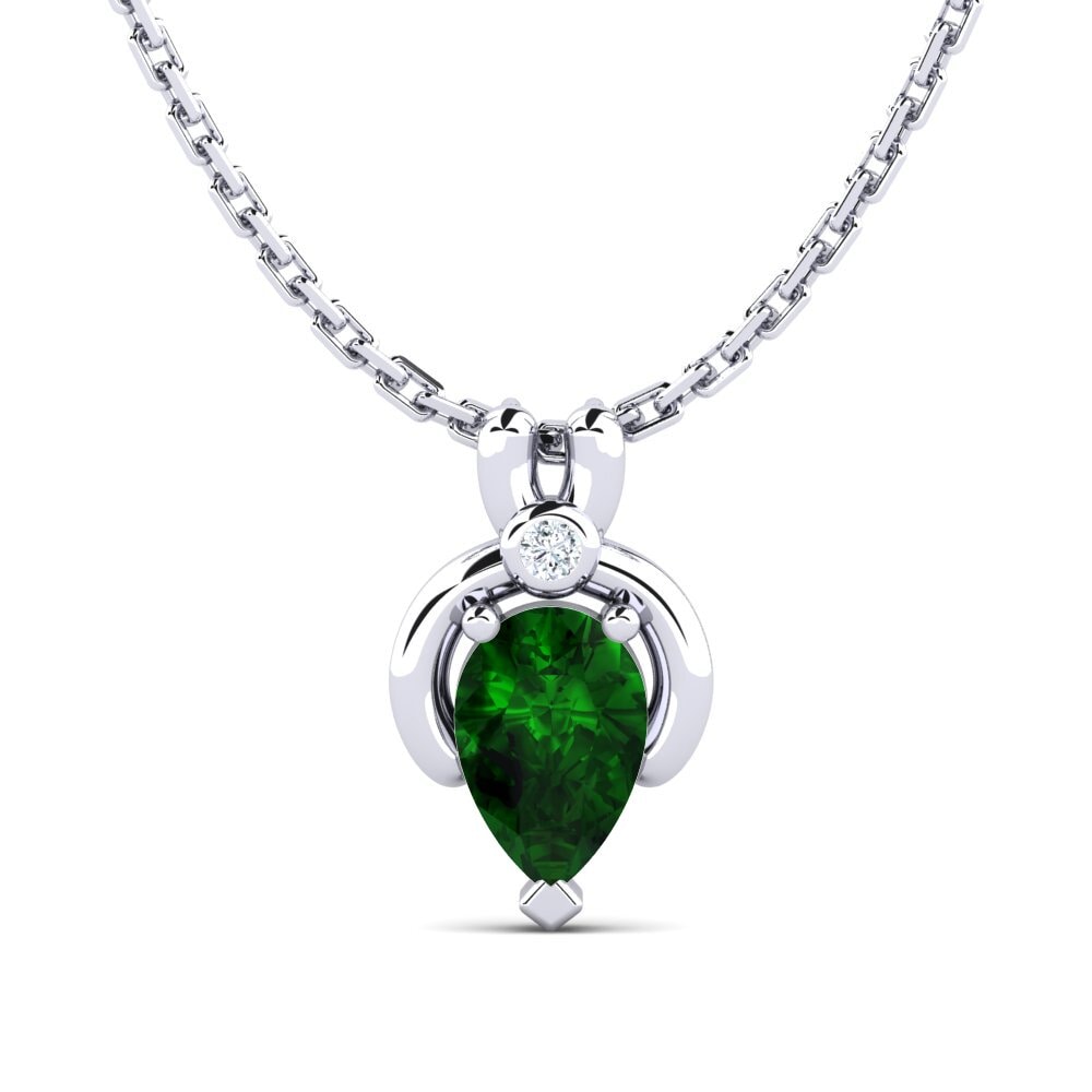 White Silver Green Tourmaline Women's Pendant Samariel