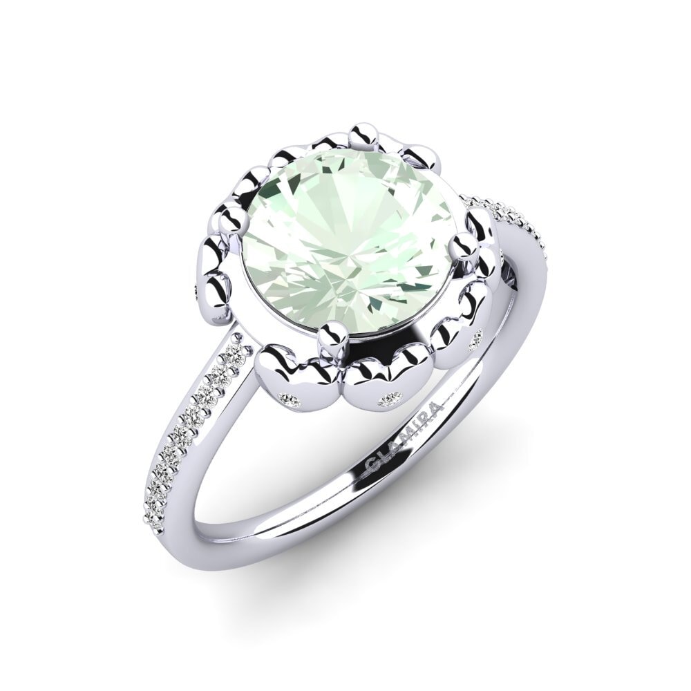 Green Amethyst Engagement Ring Samina