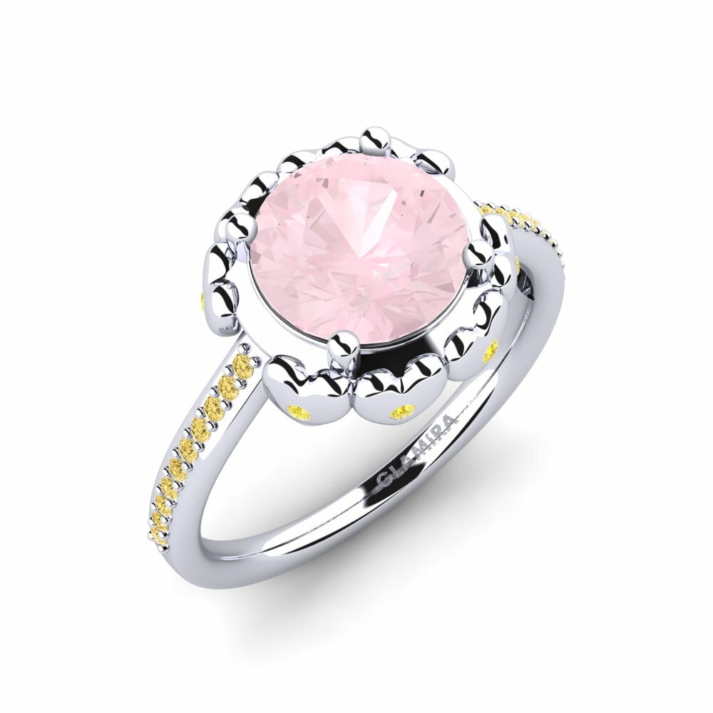 Cuarzo rosa Anillo de compromiso Samina