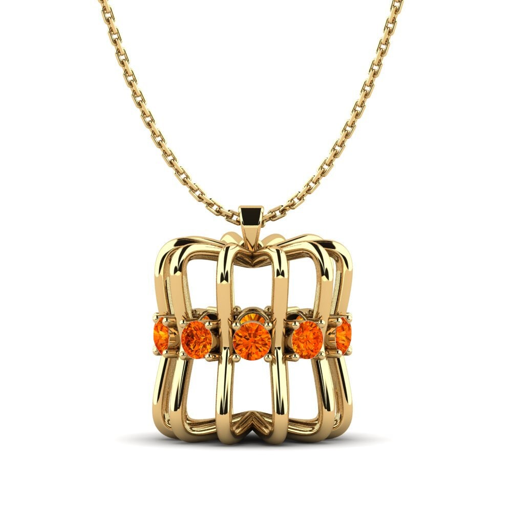 Orange Sapphire Women's Pendant Samoa