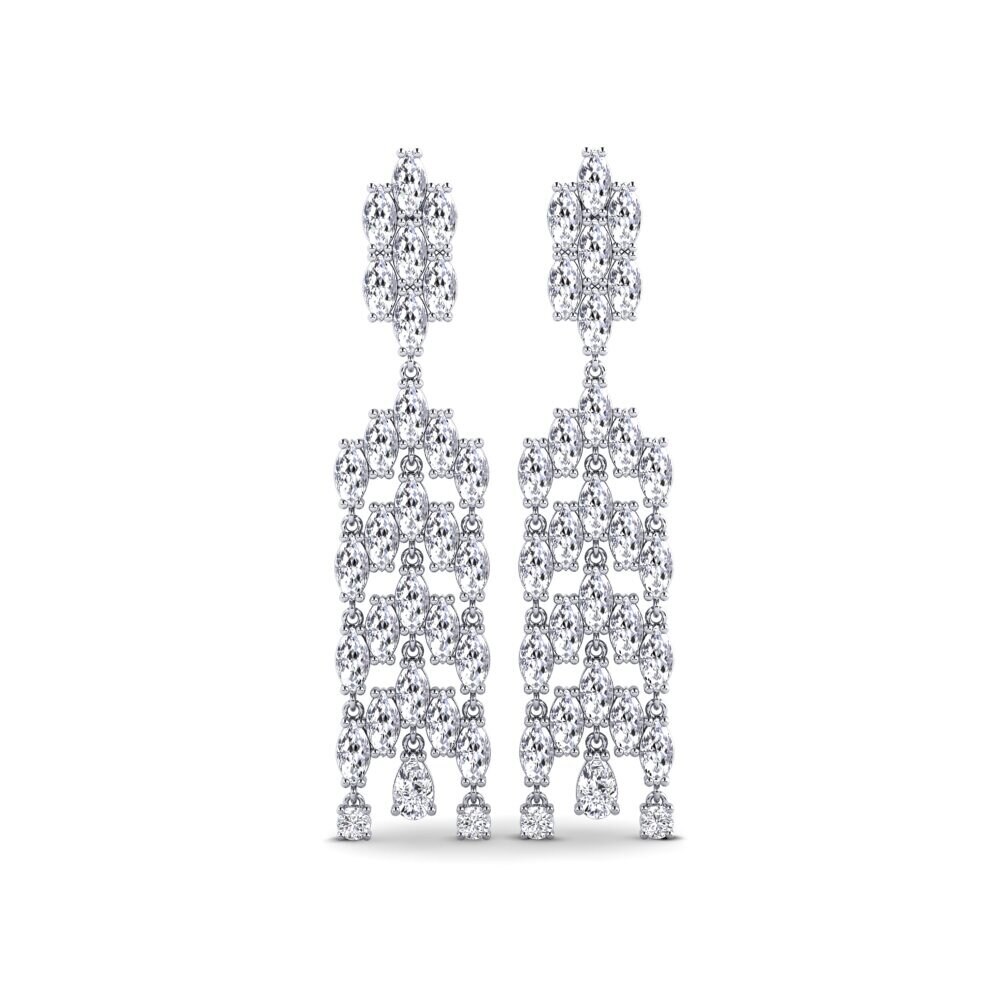 Samsel Shop Now 0.34 Carat Pear cut 18ct White Gold Diamond Women's Earring ...