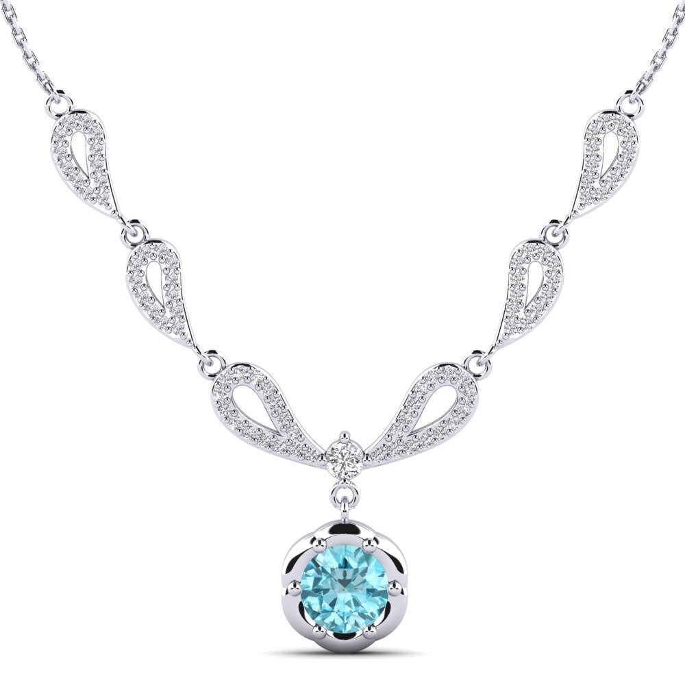 Blue Zircon Women's Necklace Sanda