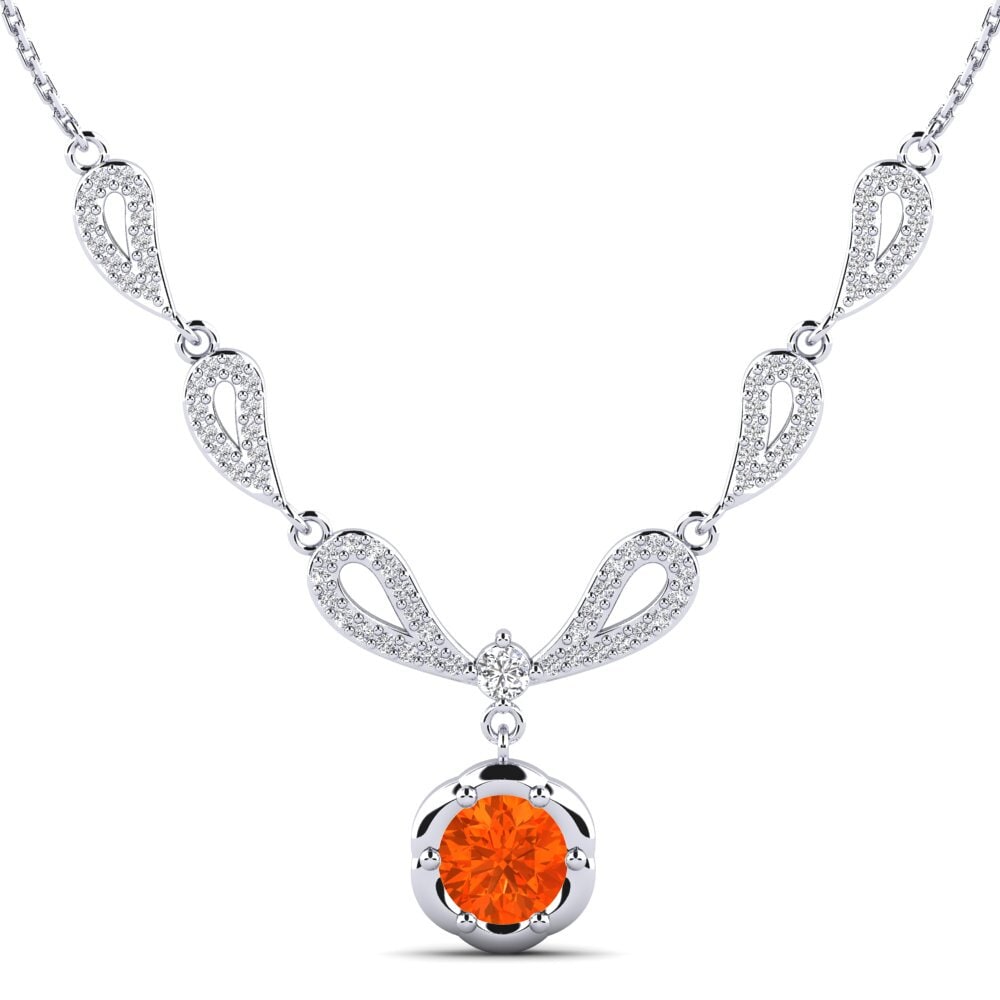 Fire Opal Women's Necklace Sanda