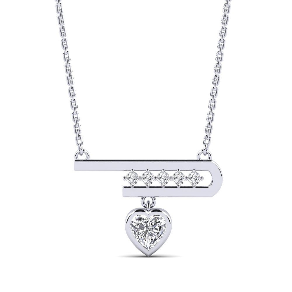 Collier En Or Blanc 14 Carats (585) Serti De Diamants Naturels 0.36ct - Occasion Jamais Porté