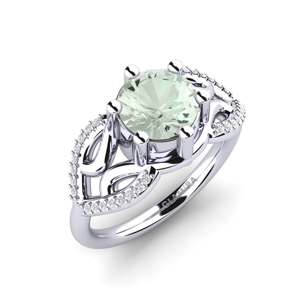 Green Amethyst Engagement Ring Sandrine