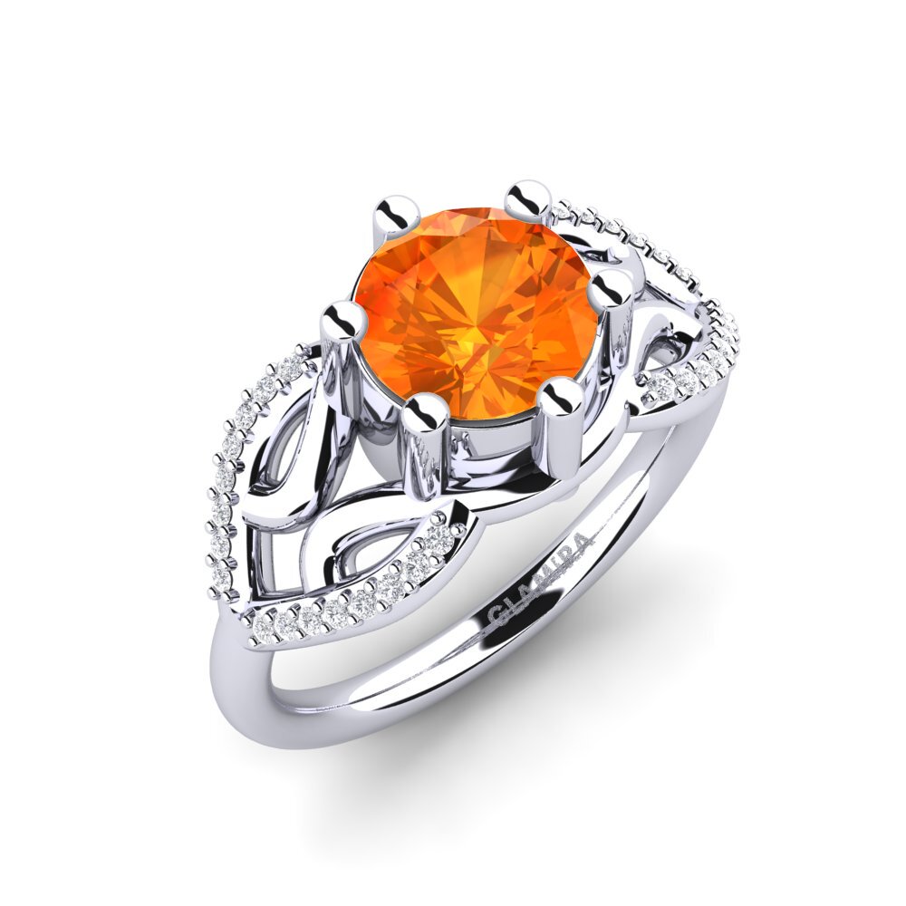 Orange Sapphire Engagement Ring Sandrine