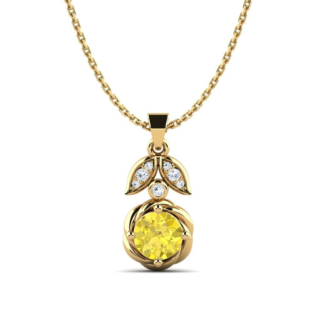 Zafiro amarillo Colgante de Mujer Sanne