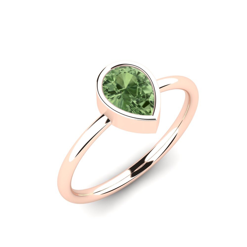 14ct Rose Gold Green Sapphire Engagement Ring Sanny