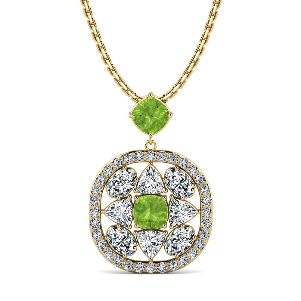 Cushion Peridot Women's Pendant Santos