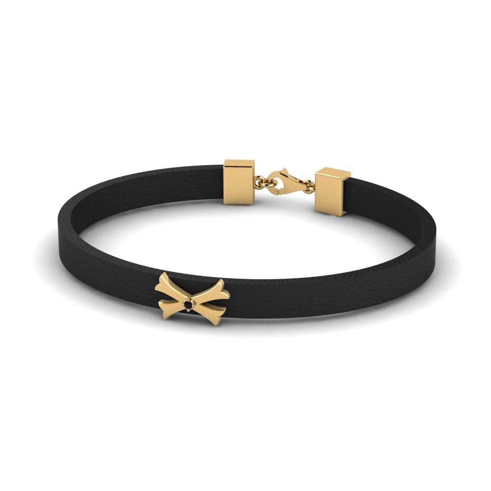 9ct Yellow Gold Black Onyx Men's Bracelet Sanura