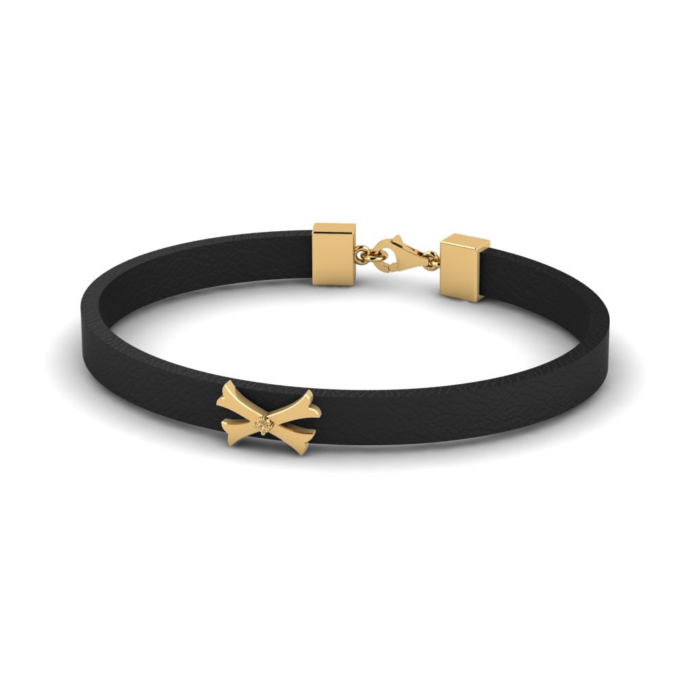 18ct Yellow Gold Brown Diamond Men's Bracelet Sanura