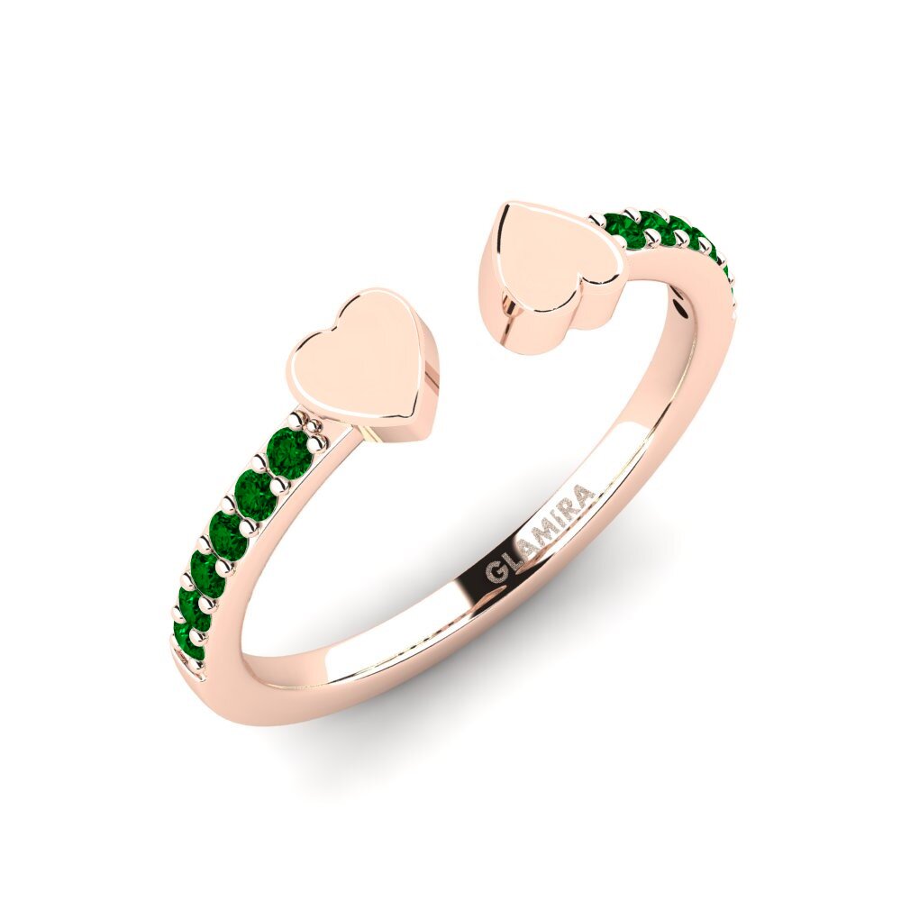 14ct Rose Gold Green Zirconia Ring Sanviben