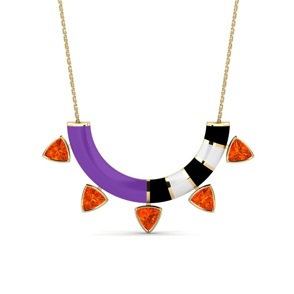 Fashion Orange Sapphire Necklaces