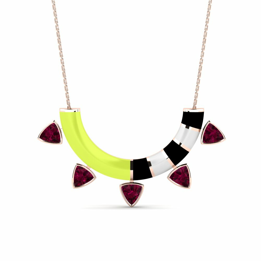 Vàng Hồng 9K Đá Rhodolite Dây chuyền nữ Sany