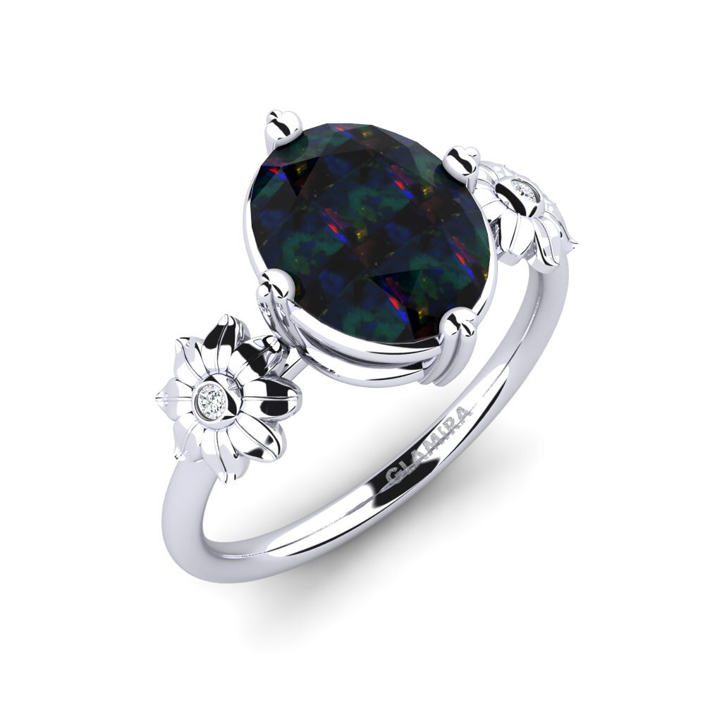 Black Opal Engagement Ring Saona